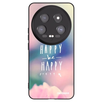 Picasee Μαύρη θήκη σιλικόνης για Xiaomi 14 Ultra - Think happy be happy