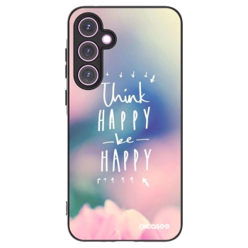 Picasee Μαύρη θήκη σιλικόνης για Samsung Galaxy A35 5G A356B - Think happy be happy