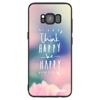 Picasee Μαύρη θήκη σιλικόνης για Samsung Galaxy S8 G950F - Think happy be happy