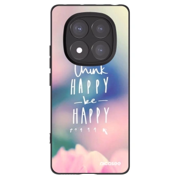Picasee Μαύρη θήκη σιλικόνης για Xiaomi Redmi Note 14 Pro+ 5G - Think happy be happy