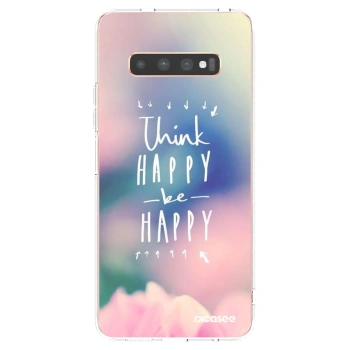 Picasee διαφανής θήκη σιλικόνης Samsung Galaxy S10 Plus G975 - Think happy be happy