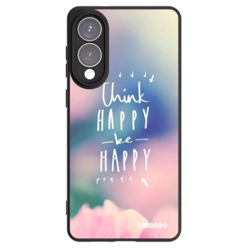 Picasee Μαύρη θήκη σιλικόνης για Samsung Galaxy S25 Edge 5G - Think happy be happy