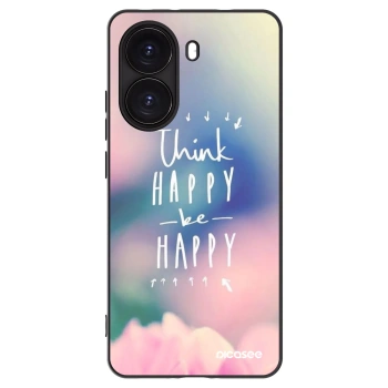 Picasee Μαύρη θήκη σιλικόνης για Xiaomi Poco X7 Pro 5G - Think happy be happy