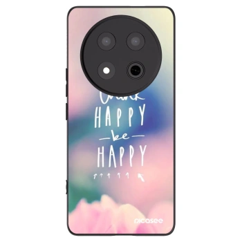 Picasee Μαύρη θήκη σιλικόνης για Honor Magic7 Lite 5G - Think happy be happy