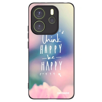 Picasee Μαύρη θήκη σιλικόνης για Xiaomi Redmi Note 14 4G - Think happy be happy