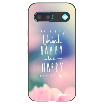 Picasee Μαύρη θήκη σιλικόνης για Google Pixel 8 - Think happy be happy