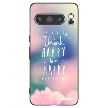 Picasee Μαύρη θήκη σιλικόνης για Google Pixel 8 Pro - Think happy be happy