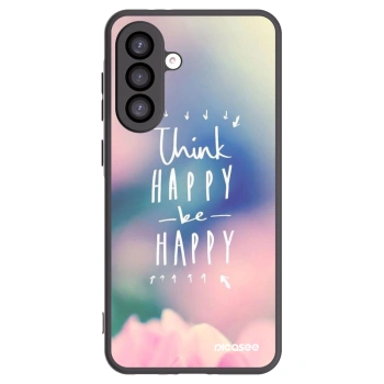 Picasee Μαύρη θήκη σιλικόνης για Samsung Galaxy A26 5G A266B - Think happy be happy