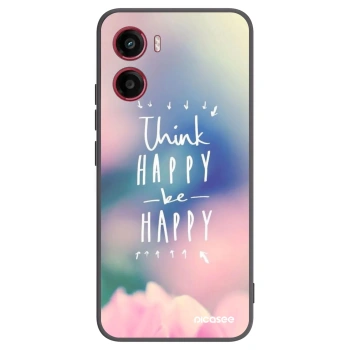 Picasee Μαύρη θήκη σιλικόνης για Motorola Moto G05 - Think happy be happy