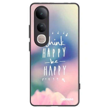 Picasee Μαύρη θήκη σιλικόνης για Vivo V50 Lite 5G - Think happy be happy