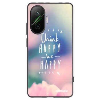 Picasee Μαύρη θήκη σιλικόνης για Xiaomi Poco F7 Pro 5G - Think happy be happy