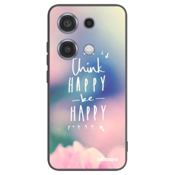 Picasee Μαύρη θήκη σιλικόνης για Xiaomi Redmi Note 14S - Think happy be happy