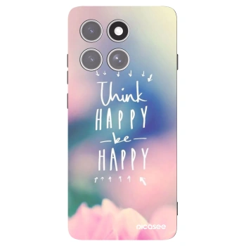 Picasee Μαύρη θήκη σιλικόνης για Motorola Edge 60 Pro - Think happy be happy