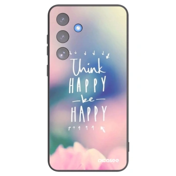 Picasee Μαύρη θήκη σιλικόνης για Samsung Galaxy S25 FE 5G - Think happy be happy