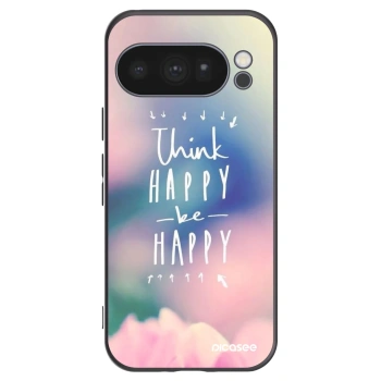 Picasee Μαύρη θήκη σιλικόνης για Google Pixel 10 Pro - Think happy be happy