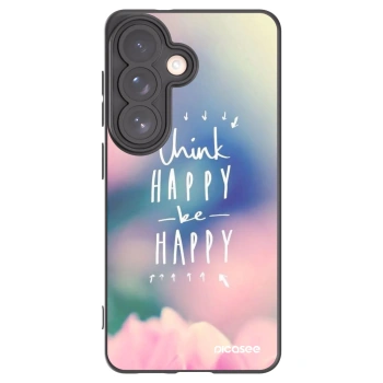 Picasee Μαύρη θήκη σιλικόνης για Samsung Galaxy S26 - Think happy be happy