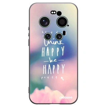 Picasee Μαύρη θήκη σιλικόνης για Xiaomi 17 Ultra - Think happy be happy