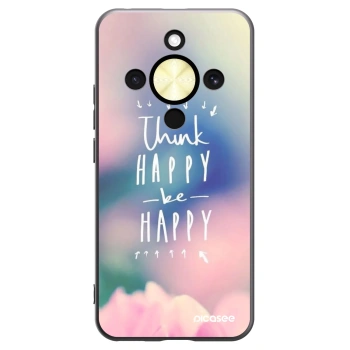 Picasee Μαύρη θήκη σιλικόνης για Honor Magic8 Lite 5G - Think happy be happy