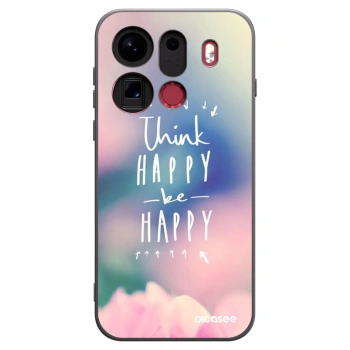 Picasee Μαύρη θήκη σιλικόνης για OPPO Find X9 Pro - Think happy be happy