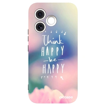 Picasee Μαύρη θήκη σιλικόνης για Honor 600 Lite - Think happy be happy