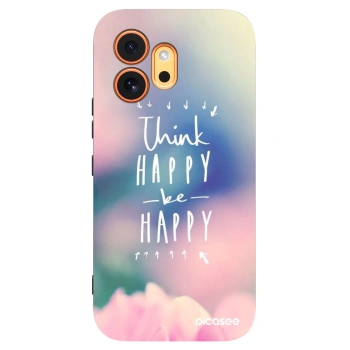 Picasee Μαύρη θήκη σιλικόνης για Honor 600 - Think happy be happy
