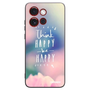 Picasee Μαύρη θήκη σιλικόνης για Motorola Edge 60 Neo 5G - Think happy be happy