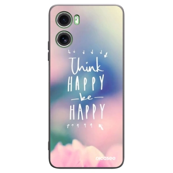 Picasee Μαύρη θήκη σιλικόνης για Motorola Moto G06 - Think happy be happy