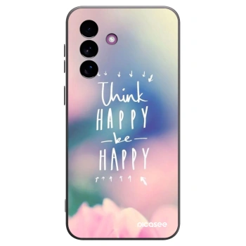 Picasee Μαύρη θήκη σιλικόνης για Samsung Galaxy A37 - Think happy be happy