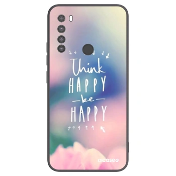 Picasee Μαύρη θήκη σιλικόνης για Xiaomi Redmi Note 8 - Think happy be happy