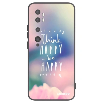 Picasee Μαύρη θήκη σιλικόνης για Xiaomi Mi Note 10 (Pro) - Think happy be happy