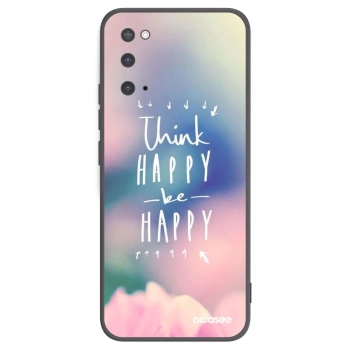Picasee Μαύρη θήκη σιλικόνης για Samsung Galaxy S20 G980F - Think happy be happy