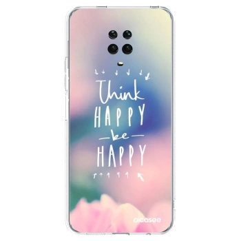 Picasee διαφανής θήκη σιλικόνης Xiaomi Redmi Note 9 Pro - Think happy be happy