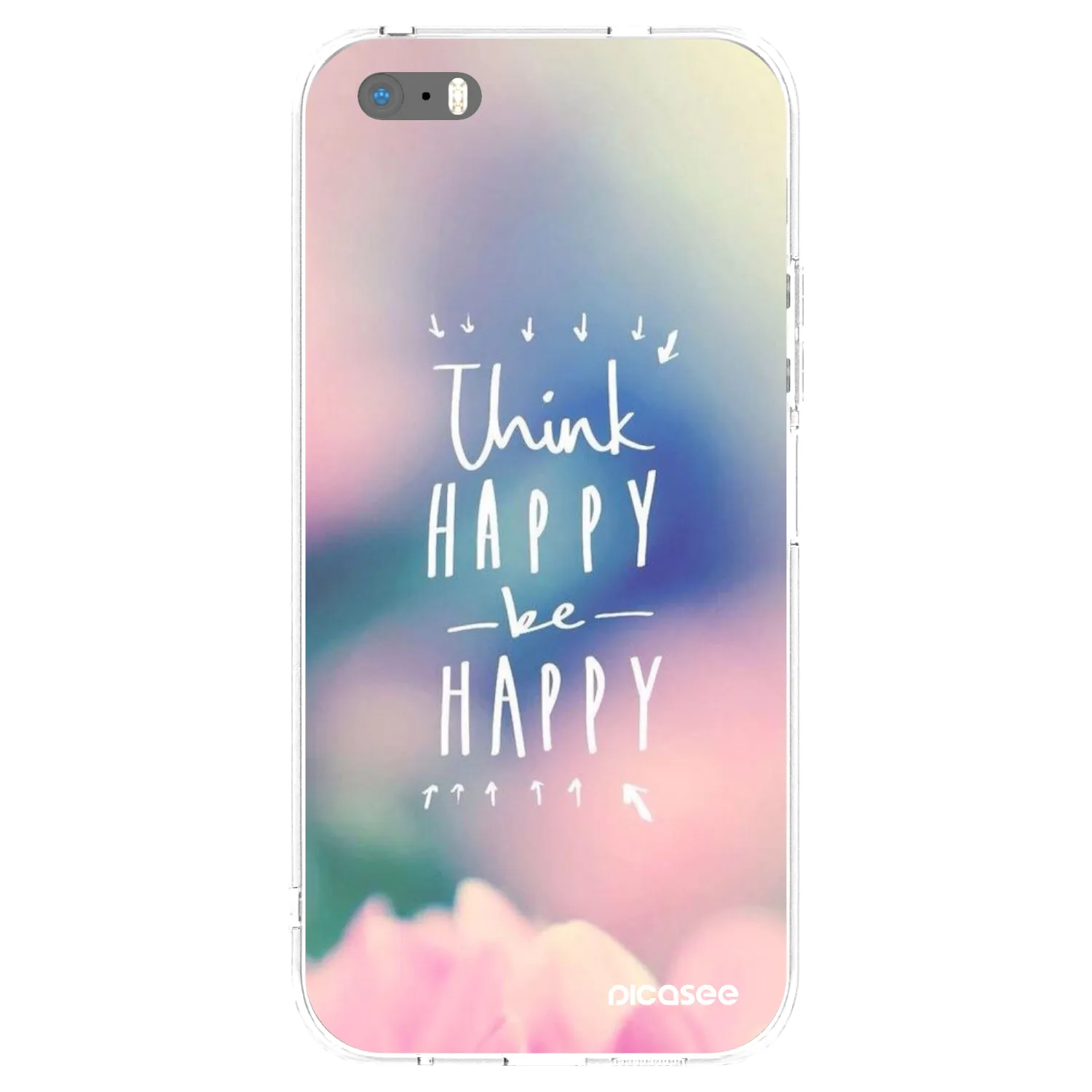 Picasee διαφανής θήκη σιλικόνης Apple iPhone 5/5S/SE - Think happy be happy