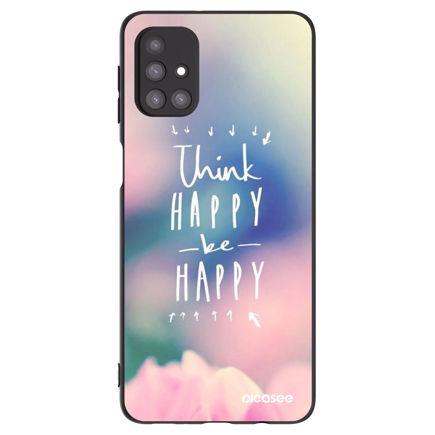 Picasee Μαύρη θήκη σιλικόνης για Samsung Galaxy M31s - Think happy be happy