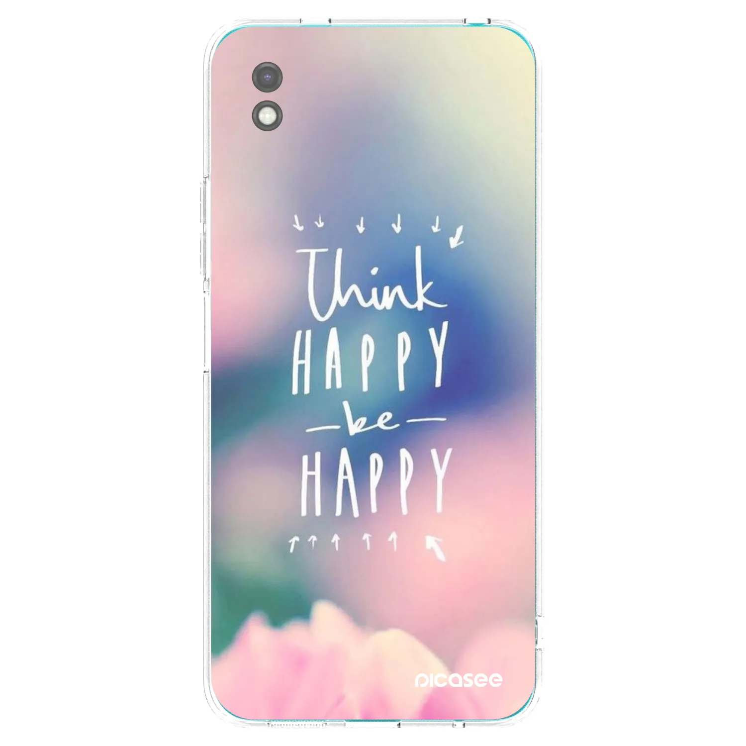 Picasee Μαύρη θήκη σιλικόνης για Xiaomi Redmi 9A - Think happy be happy
