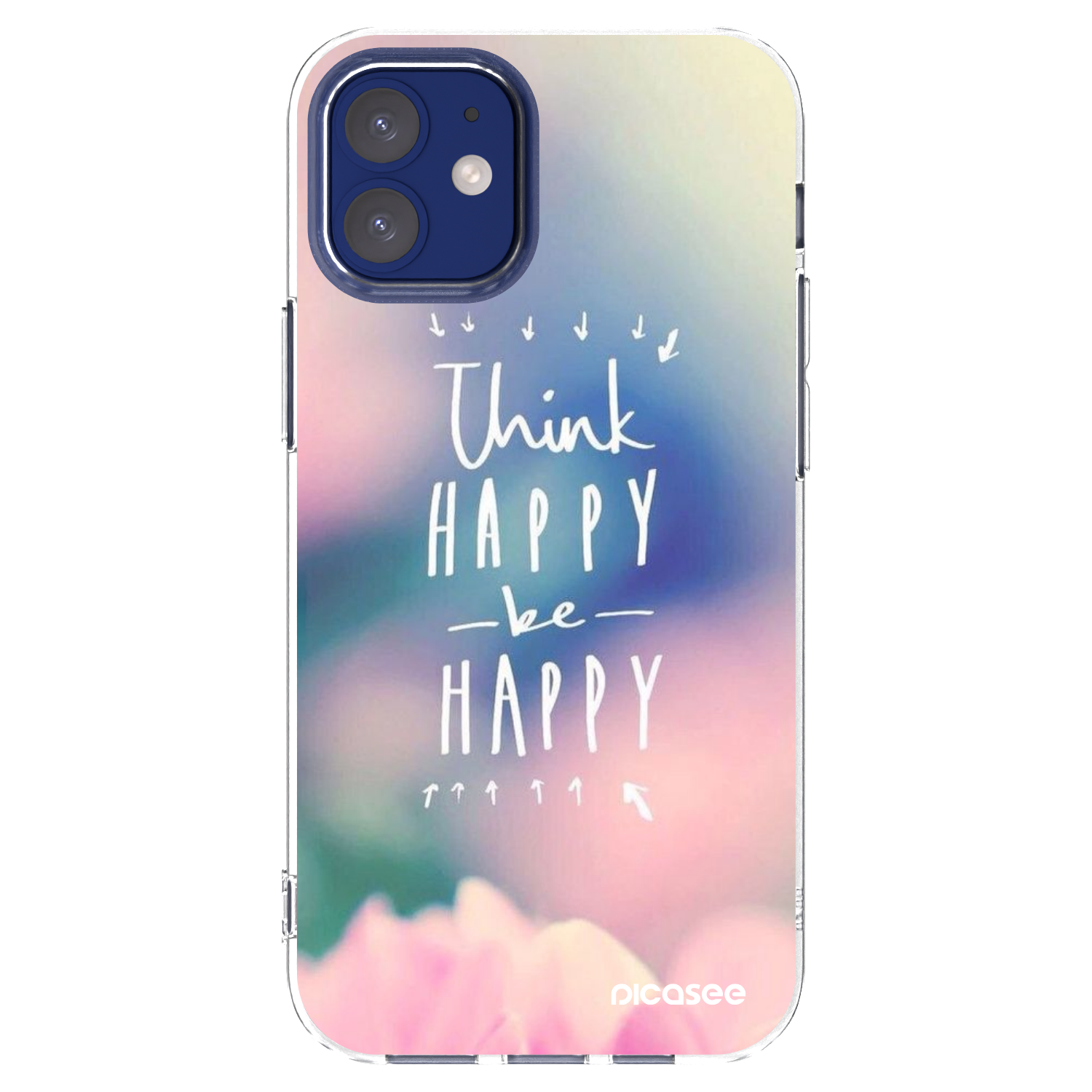 Picasee διαφανής θήκη σιλικόνης Apple iPhone 12 mini - Think happy be happy