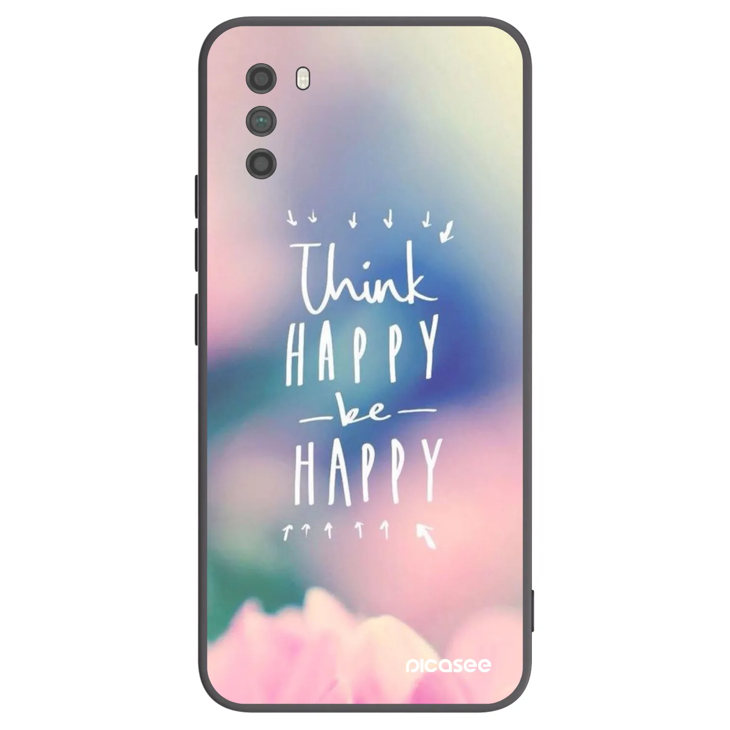 Picasee Μαύρη θήκη σιλικόνης για Xiaomi Poco M3 - Think happy be happy