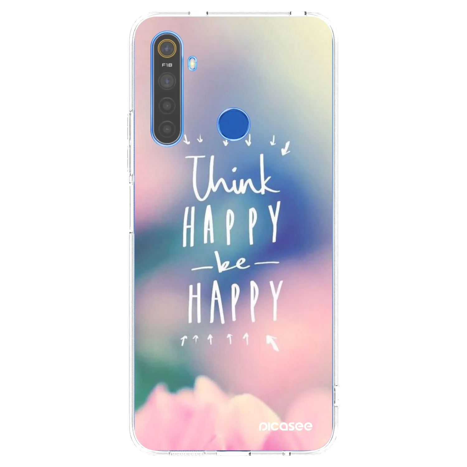 Picasee διαφανής θήκη σιλικόνης Realme 5 - Think happy be happy