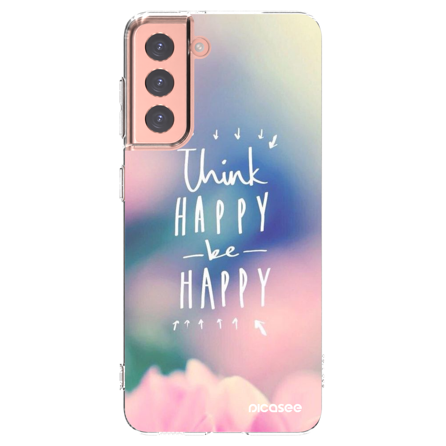 Picasee διαφανής θήκη σιλικόνης Samsung Galaxy S21 5G G991B - Think happy be happy