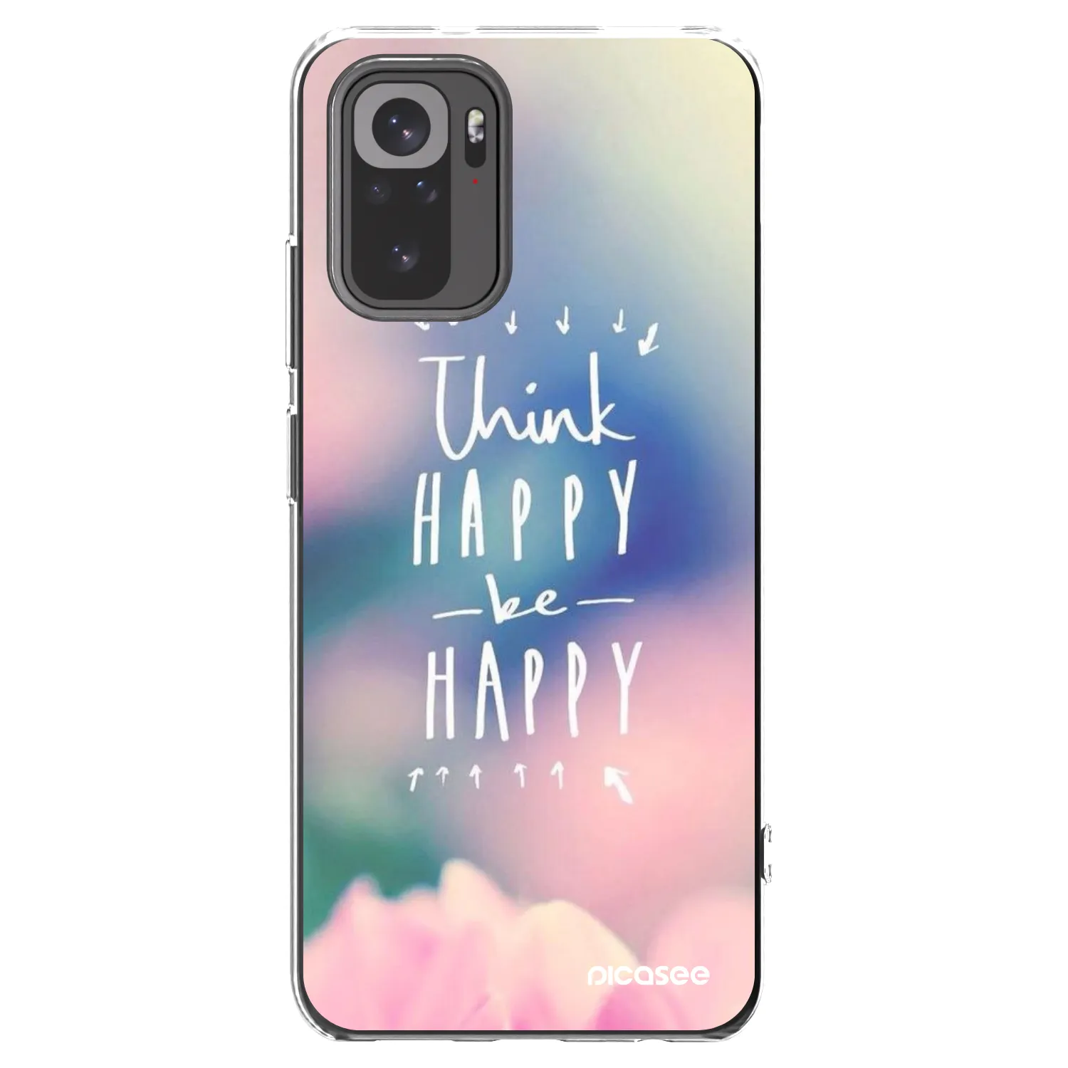 Picasee διαφανής θήκη σιλικόνης Xiaomi Redmi Note 10 - Think happy be happy