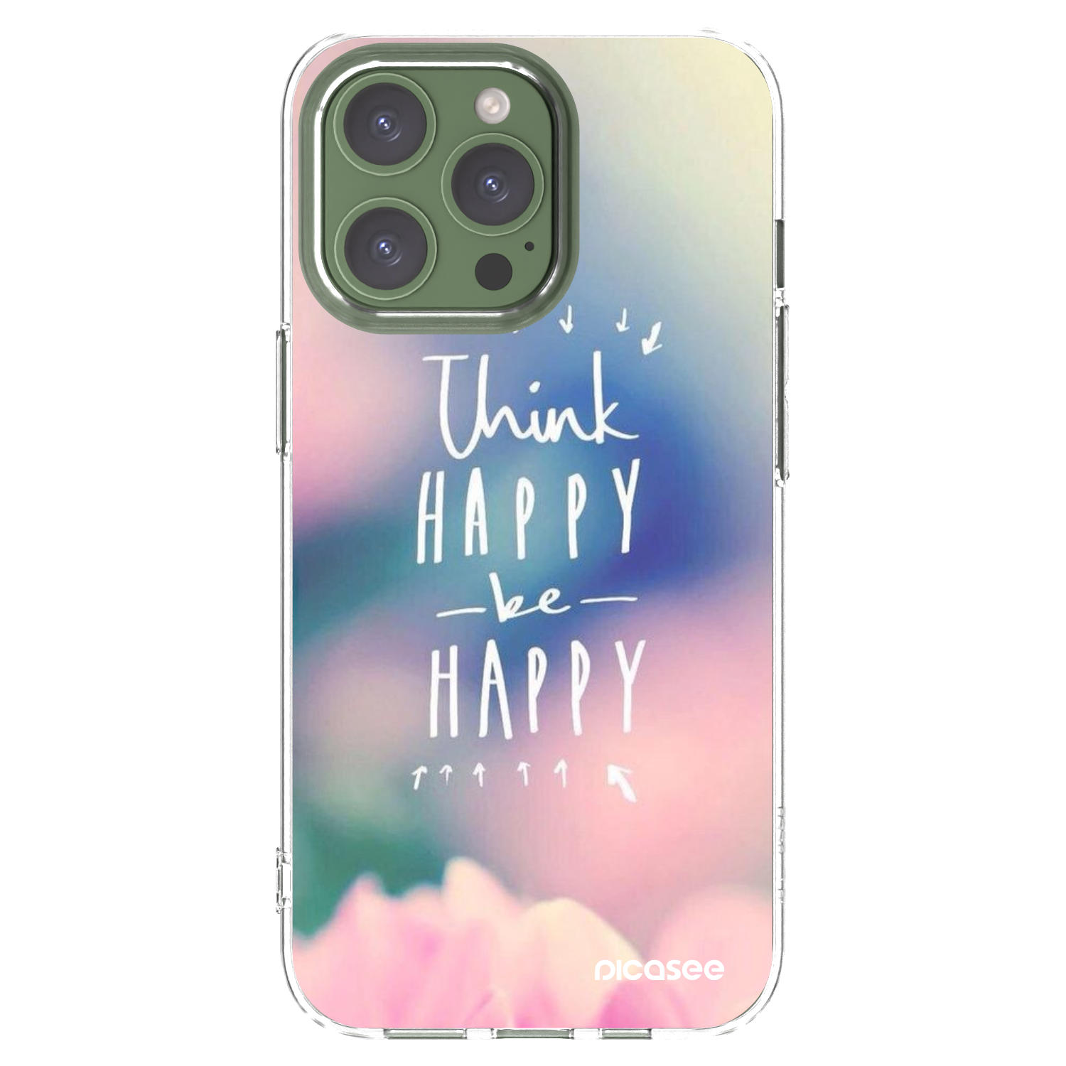 Picasee διαφανής θήκη σιλικόνης Apple iPhone 13 Pro - Think happy be happy