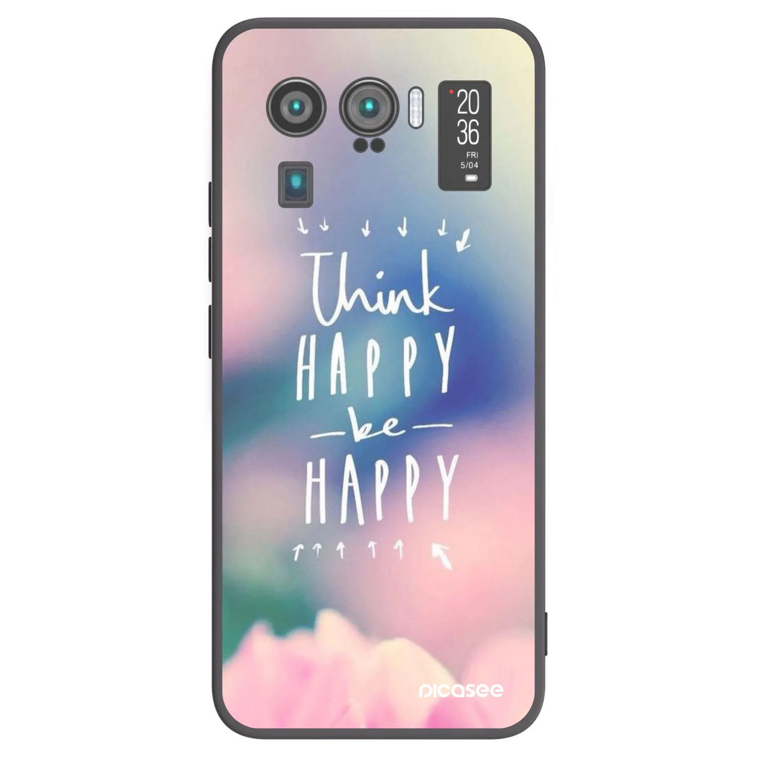 Picasee Μαύρη θήκη σιλικόνης για Xiaomi Mi 11 Ultra - Think happy be happy