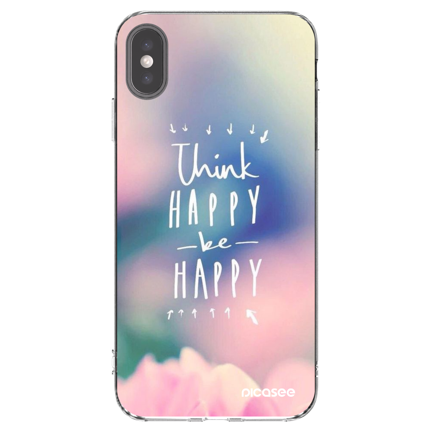Picasee διαφανής θήκη σιλικόνης Apple iPhone XS Max - Think happy be happy