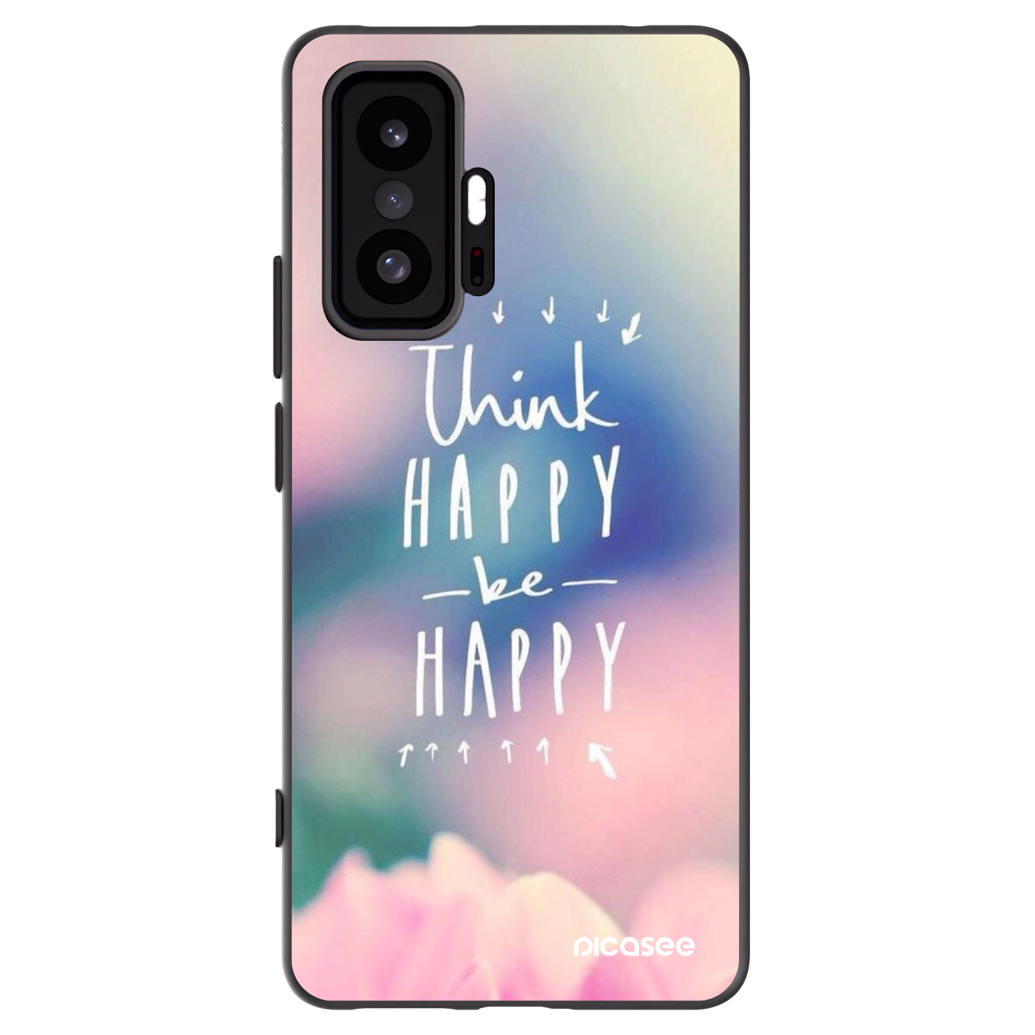Picasee Μαύρη θήκη σιλικόνης για Xiaomi 11T Pro - Think happy be happy