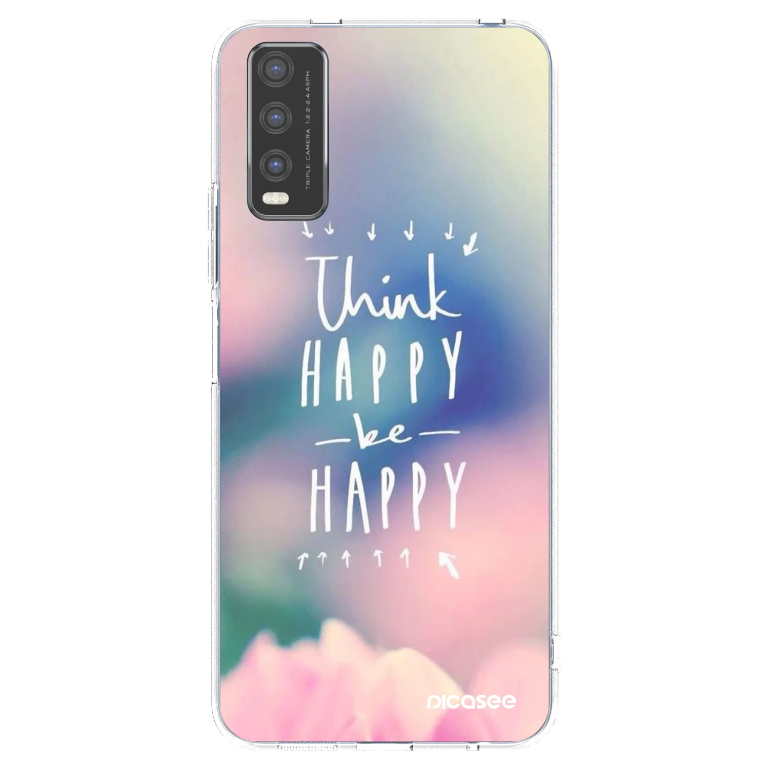 Picasee διαφανής θήκη σιλικόνης Vivo Y20s - Think happy be happy