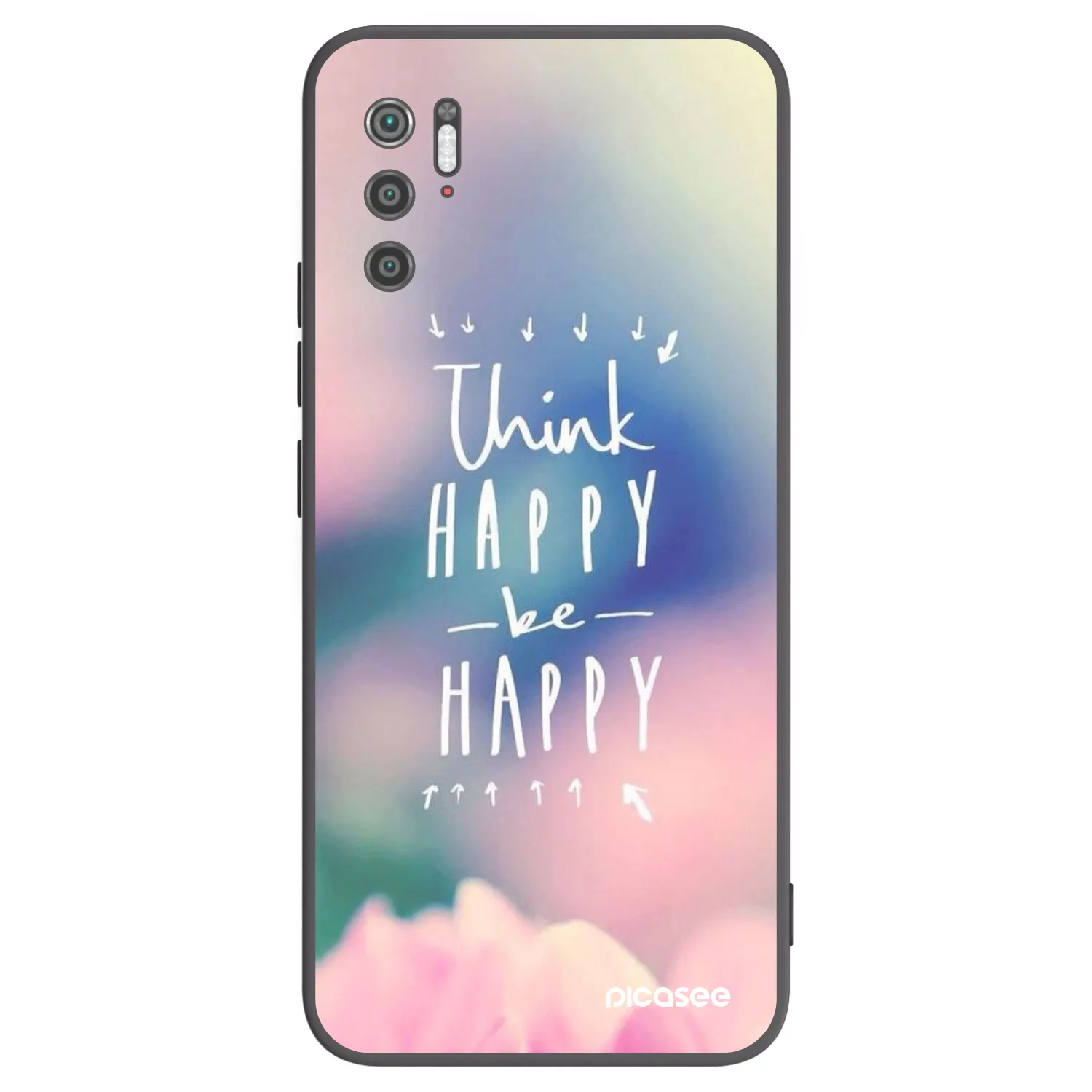 Picasee Μαύρη θήκη σιλικόνης για Xiaomi Poco M3 Pro 5G - Think happy be happy