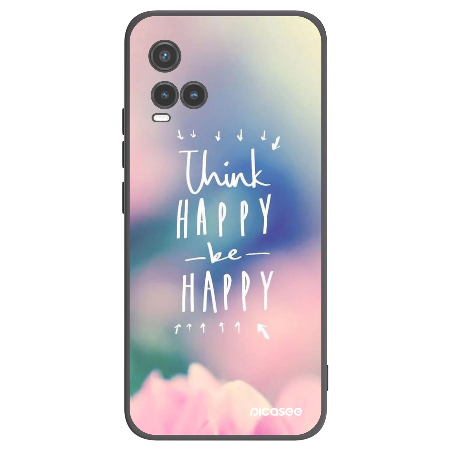 Picasee Μαύρη θήκη σιλικόνης για Vivo Y33s - Think happy be happy