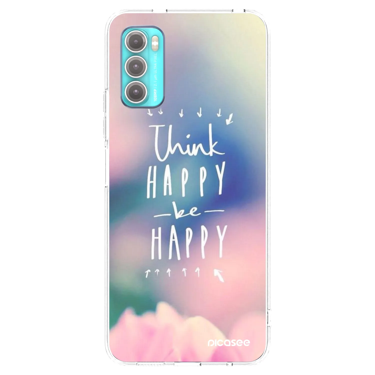 Picasee διαφανής θήκη σιλικόνης Motorola Moto G60 - Think happy be happy
