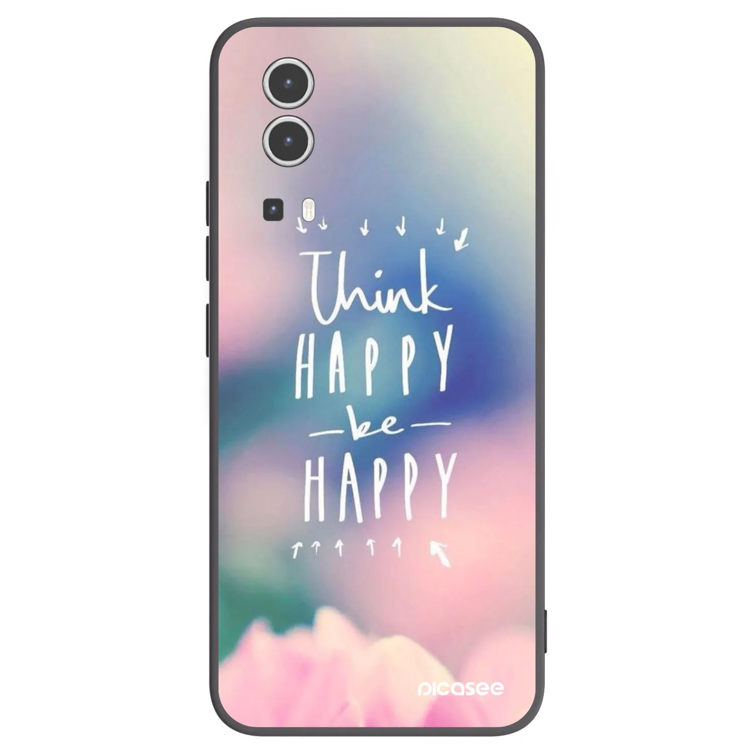 Picasee Μαύρη θήκη σιλικόνης για Vivo Y72 5G - Think happy be happy