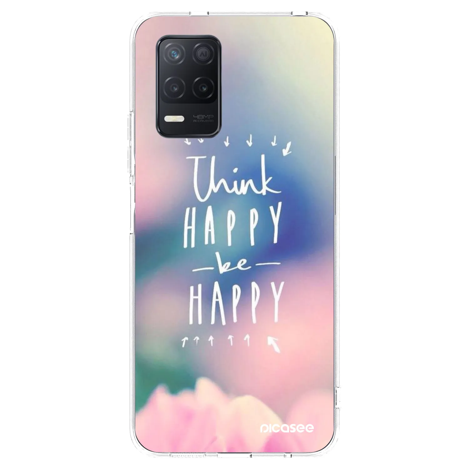 Picasee διαφανής θήκη σιλικόνης Realme 8 5G - Think happy be happy